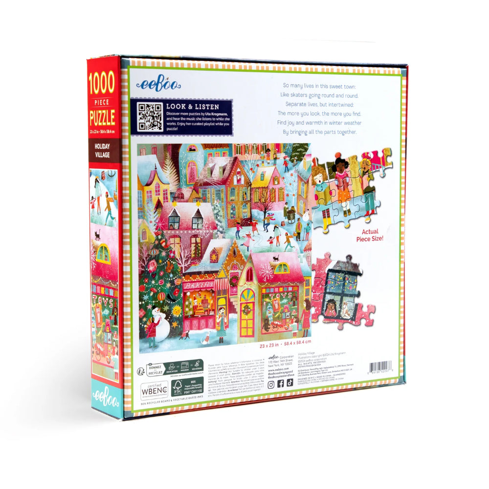 Eeboo Holiday Village 1000 Piece Puzzle