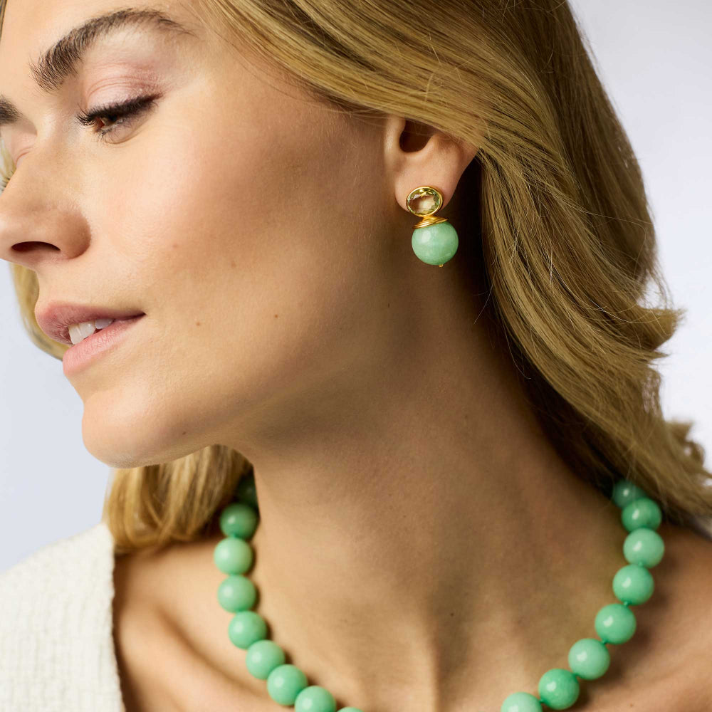 Julie Vos Portofino Earrings - Aqua Jade