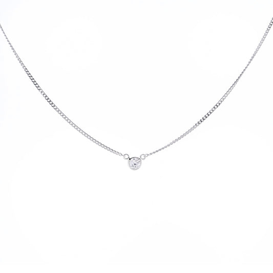 Smyth Jewelers Sterling Silver Round Solitaire Bezel Pendant - 0.09-0.13ct