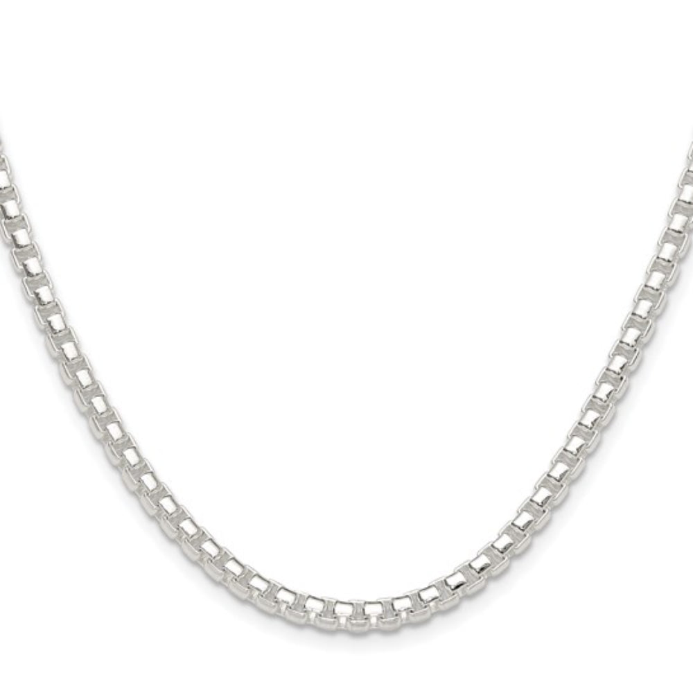 Sterling Silver 4mm Round Box Chain