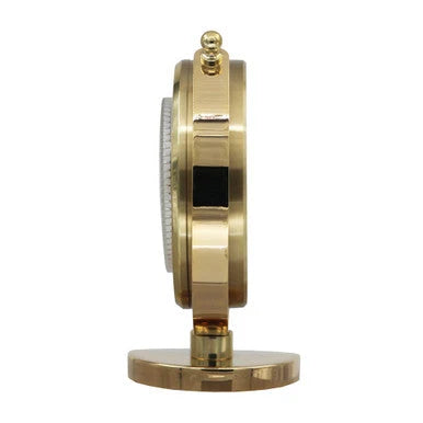 Gold-colored mechanical component on a white background