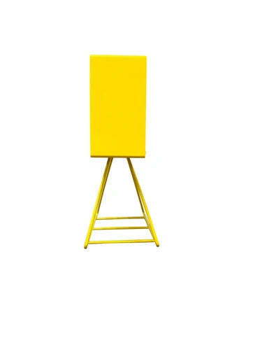 Yellow easel with a yellow board on a white background