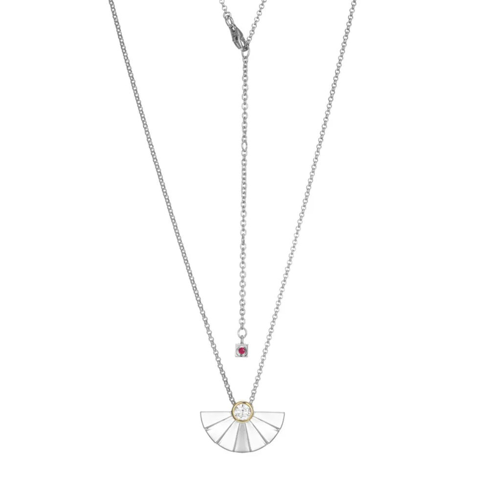 Elle "Pleat" Fan Pendant Necklace