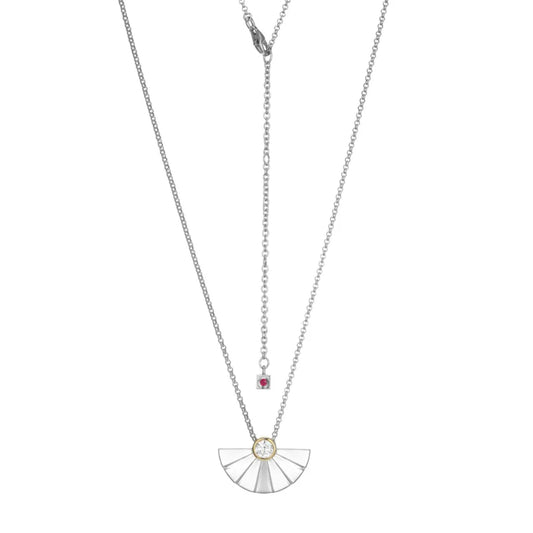 Elle "Pleat" Fan Pendant Necklace