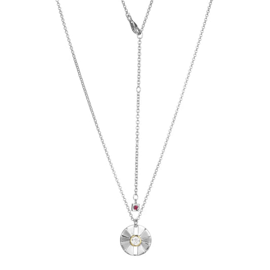 Elle "Pleat" Circle Pendant Necklace