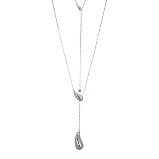 Elle Sterling Silver Teardrop Lariat Necklace