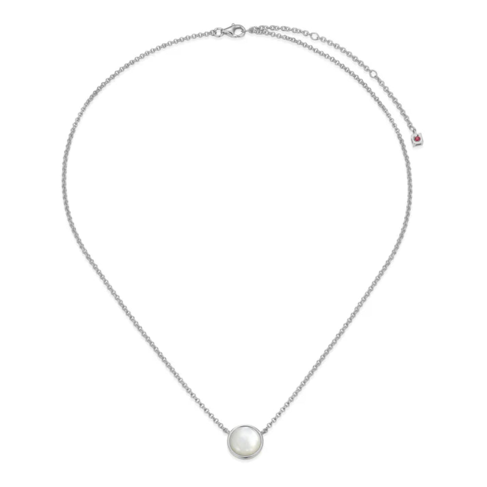 Elle Lustre Collection Mother of Pearl Button Toggle Necklace 18"