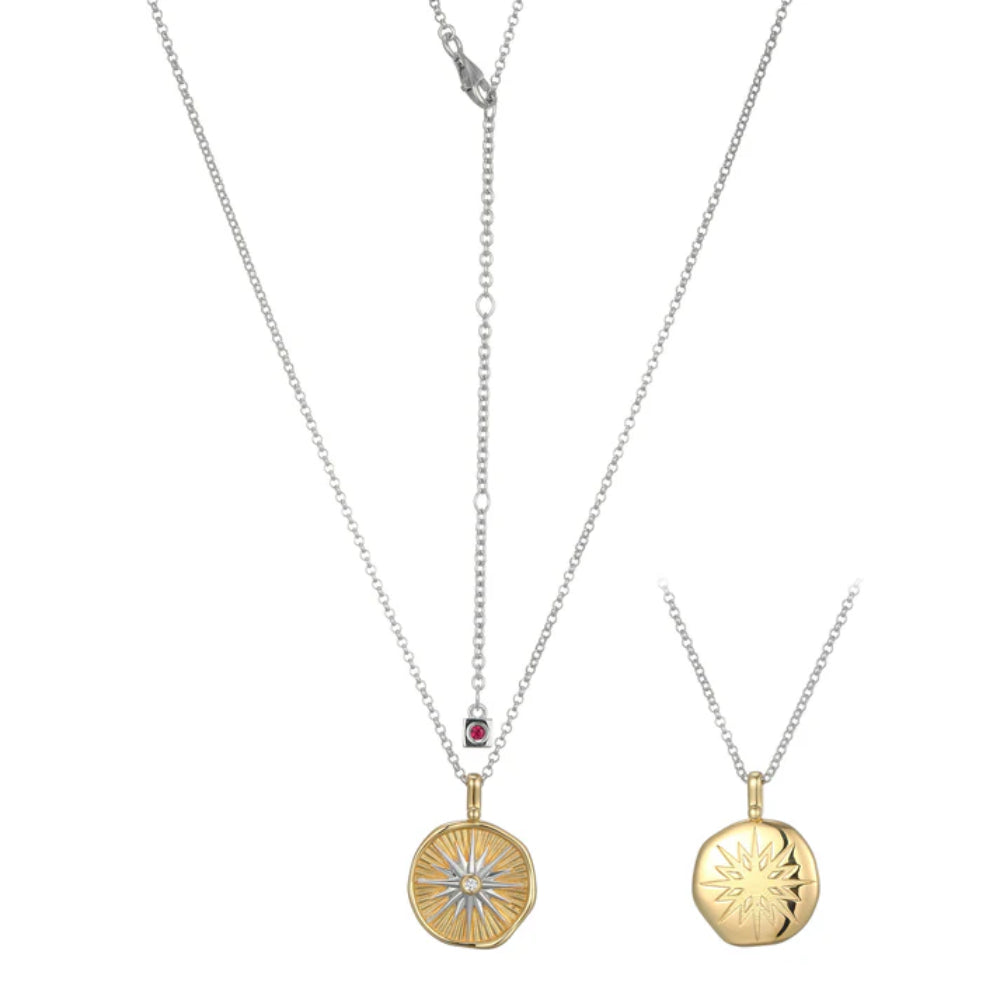 Elle Bohemian Star White Sapphire Reversible Pendant Necklace