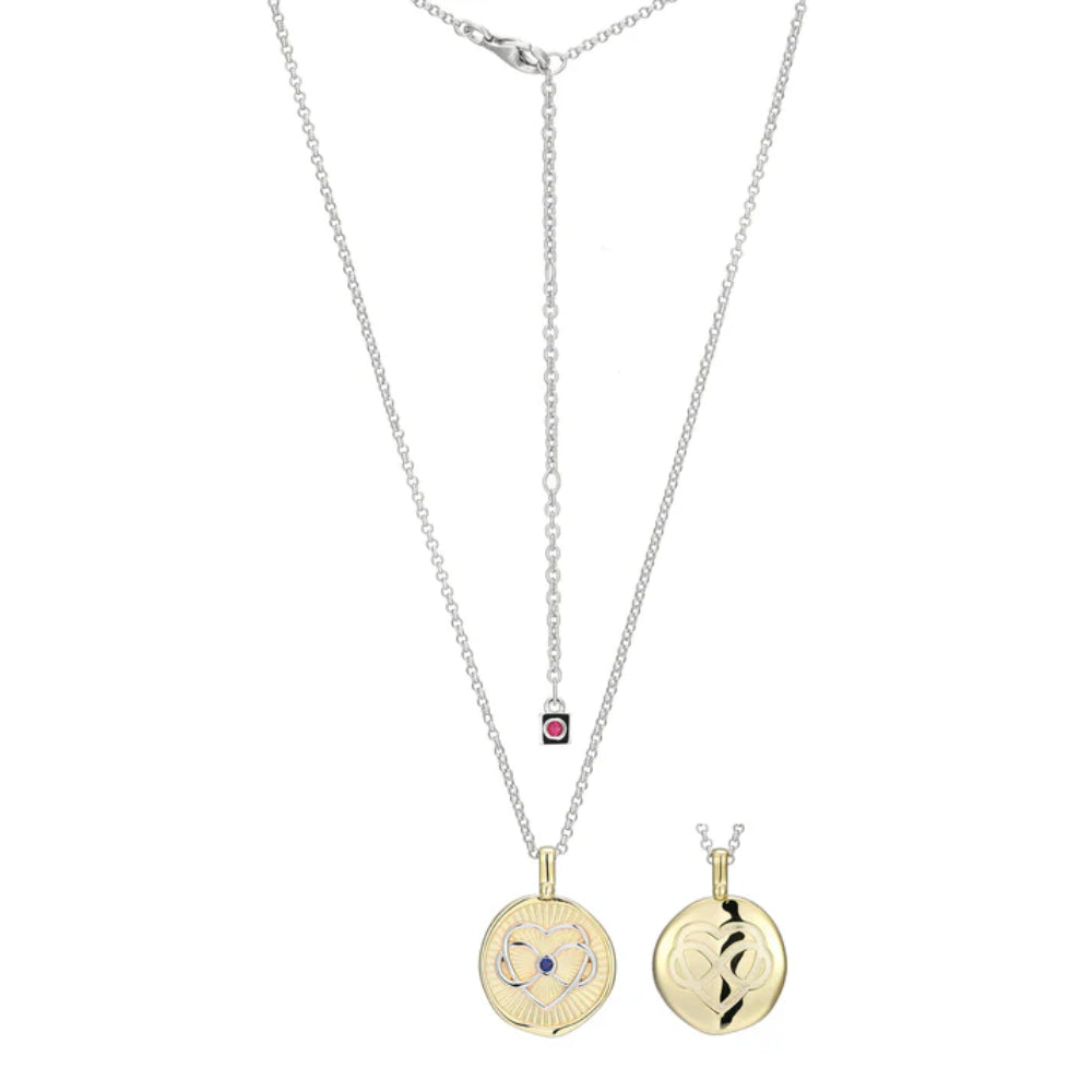 Elle Bohemian Heart Sapphire Reversible Pendant Necklace