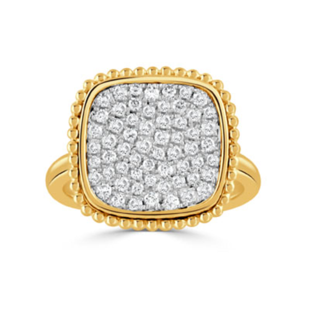 18k Gold Two-Tone Diamond Cluster Ring