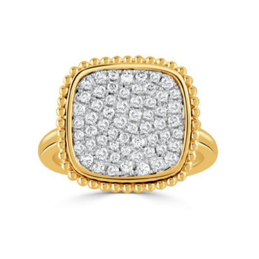18k Gold Two-Tone Diamond Cluster Ring