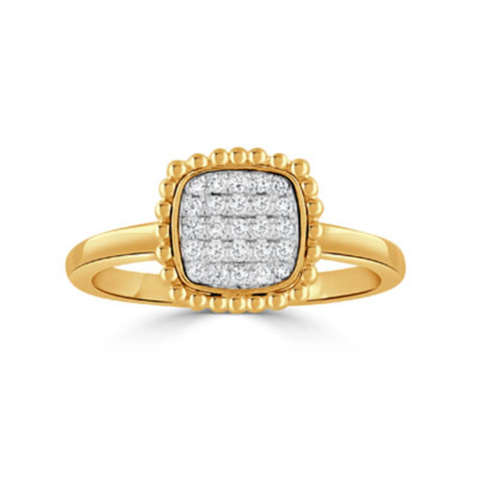 18k Gold Two-Tone Diamond Cluster Ring