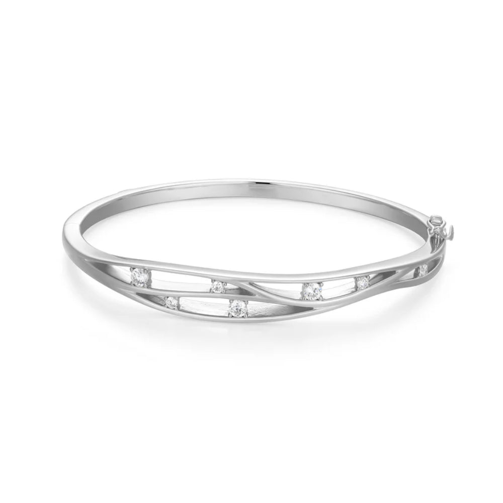 Elle Between Moments Silver Bangle Bracelet