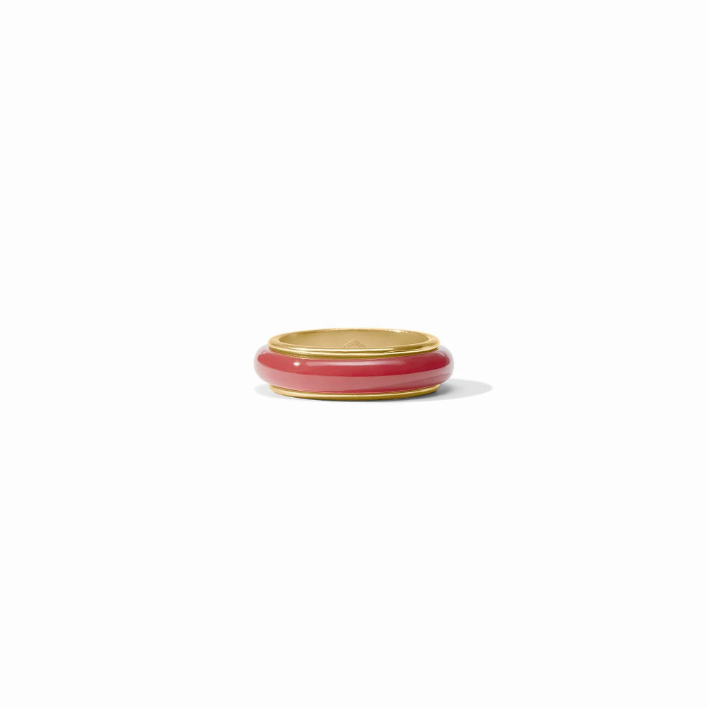 Gold and red ring on a white background