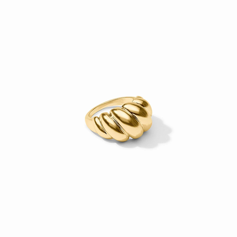Gold ring on a white background