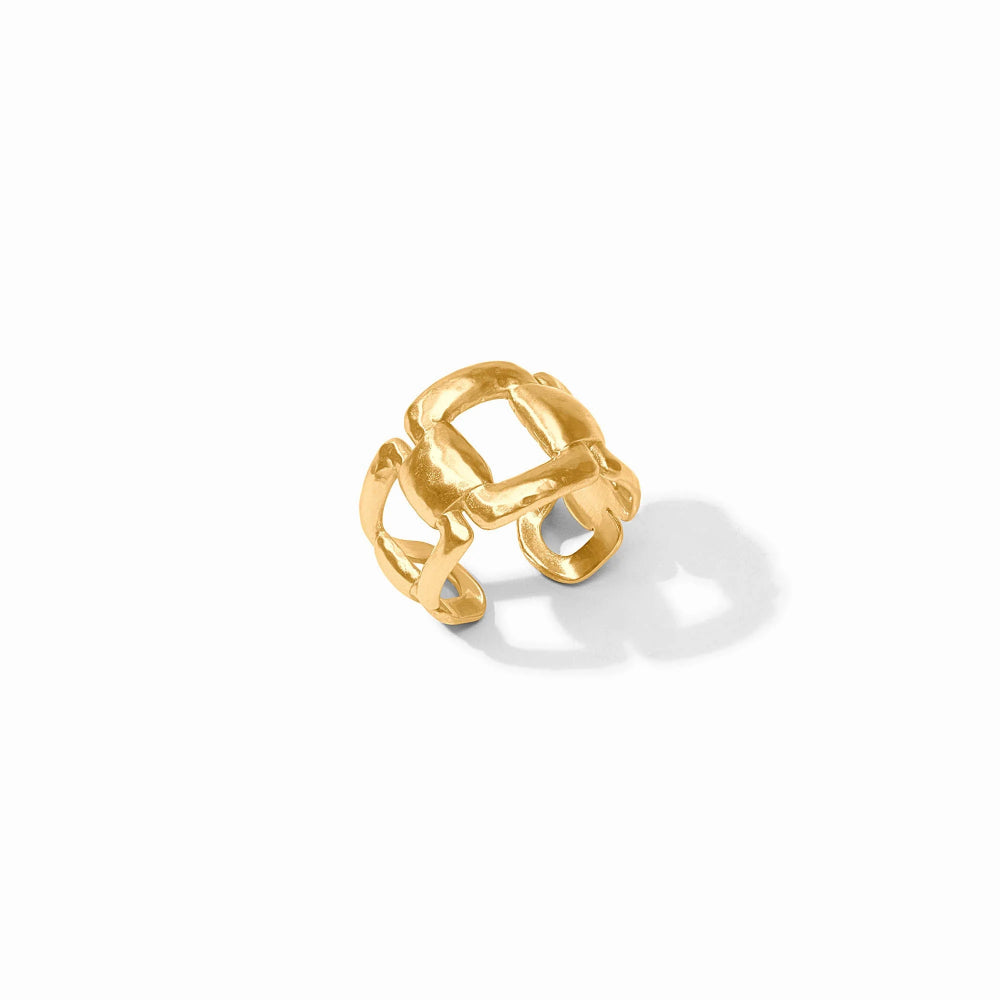 Gold ring on a white background