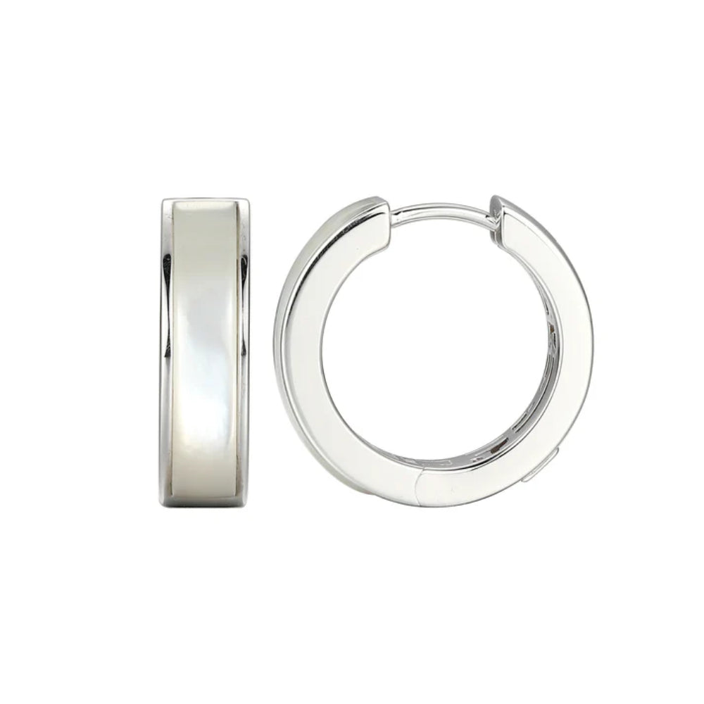 Elle Vera Mother-of-Pearl Inlay Hoop Earrings