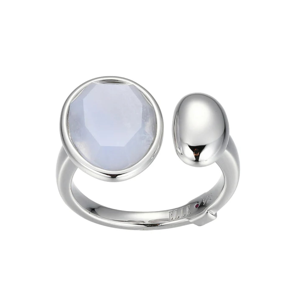 Elle Riviere Blue Lace Agate Ring