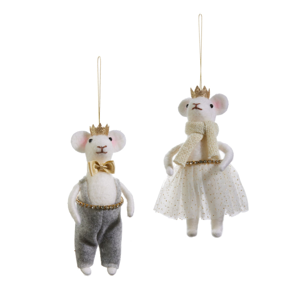 Raz Imports 6.75" Crowned Mouse Ornaments