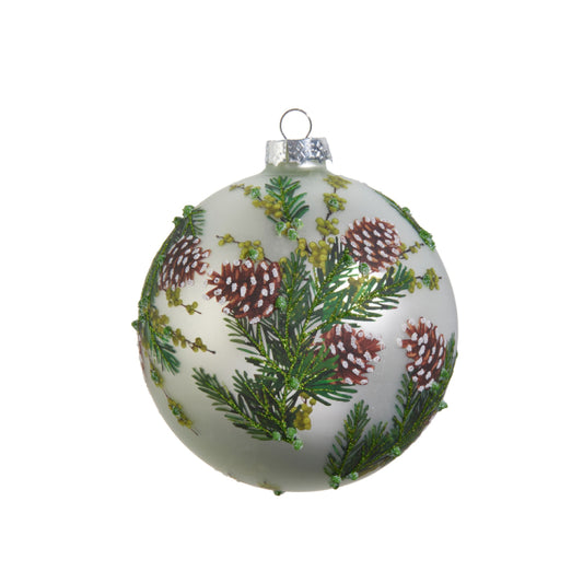 Raz Imports 5" Evergreen and Pinecone Ball Ornament