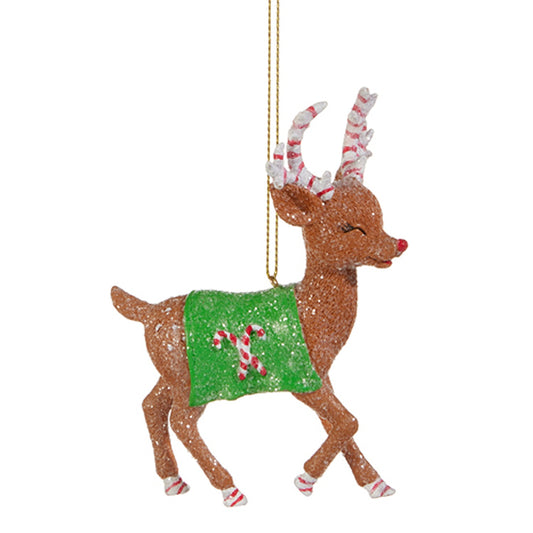 Raz Imports 4.75" Peppermint The Reindeer Ornament