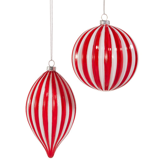 Raz Imports 4" Red and White Striped Ornament