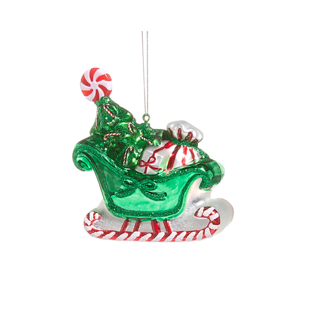 Raz Imports 4.5" Peppermint Sleigh Ornament