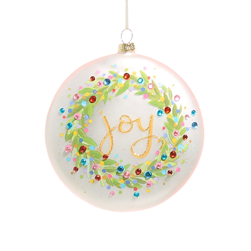 Raz Imports 5" Confetti Joy Wreath Disc Ornament