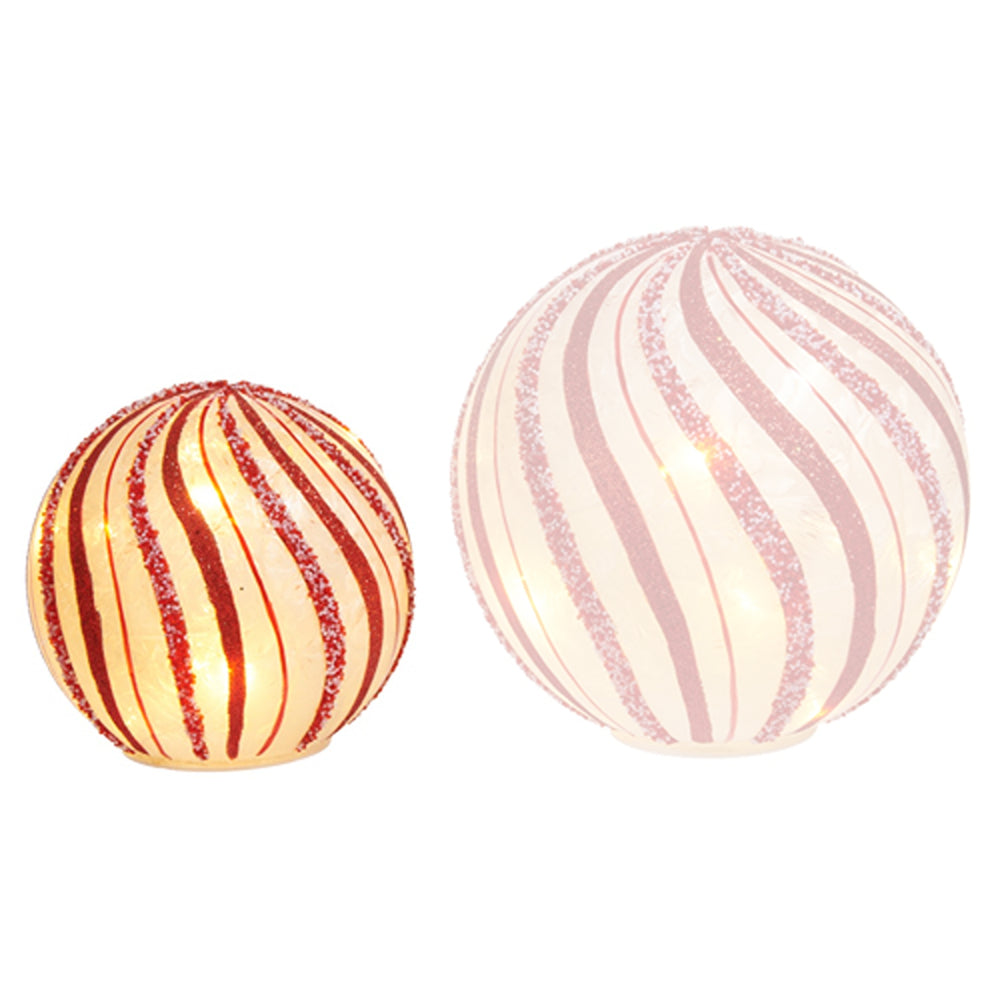 Raz Imports Lighted Peppermint Orbs