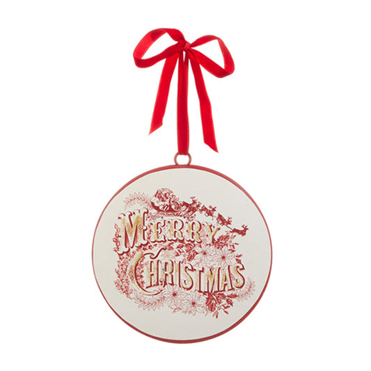 Raz Imports 6" Vintage Merry Christmas Disc Ornament