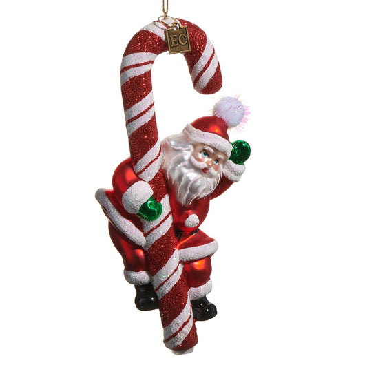Raz Imports 6.75" Candy Cane Santa Ornament