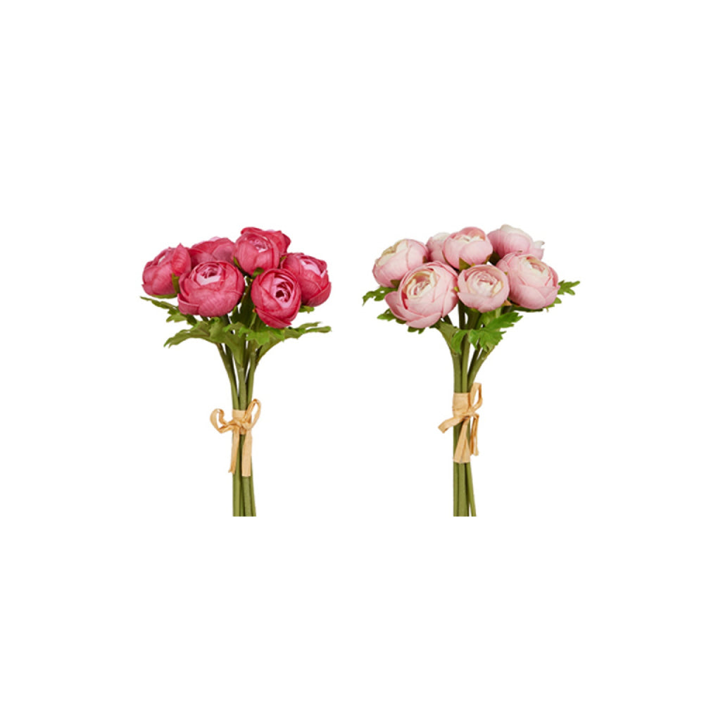 Raz Imports 11" Pink & Light Pink Soft Touch Ranunculus Bundle