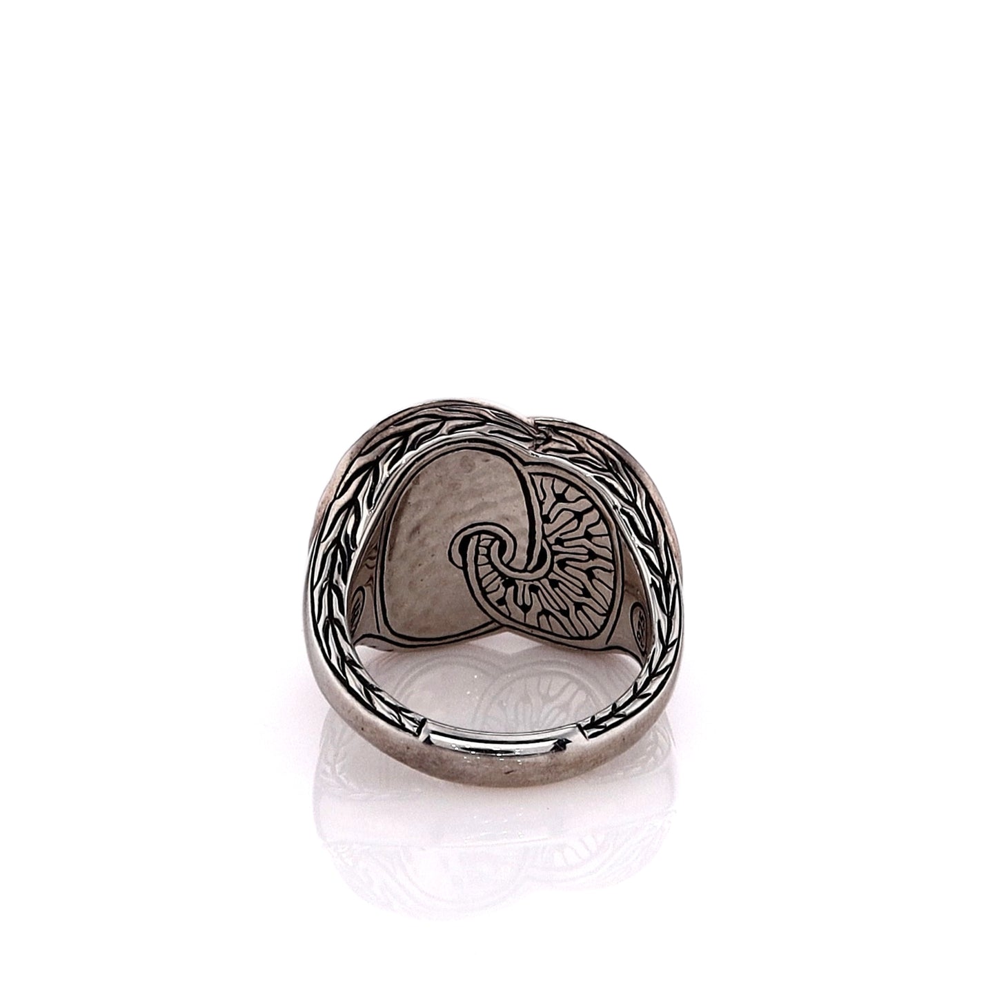 John Hardy Sterling Silver Classic Chain Black Sapphire and Spinel Ring