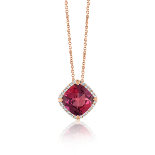 Lisa Nik 18k Rose Gold and Garnet Pendant Necklace