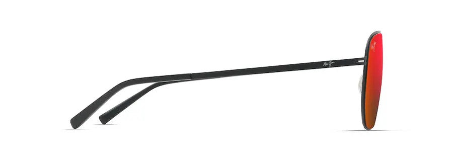 Maui Jim SHARK'S COVE Polarized Aviator Sunglasses - Matte Black & Hawaii Lava