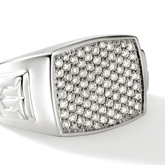 John Hardy Pave Diamond Signet Ring