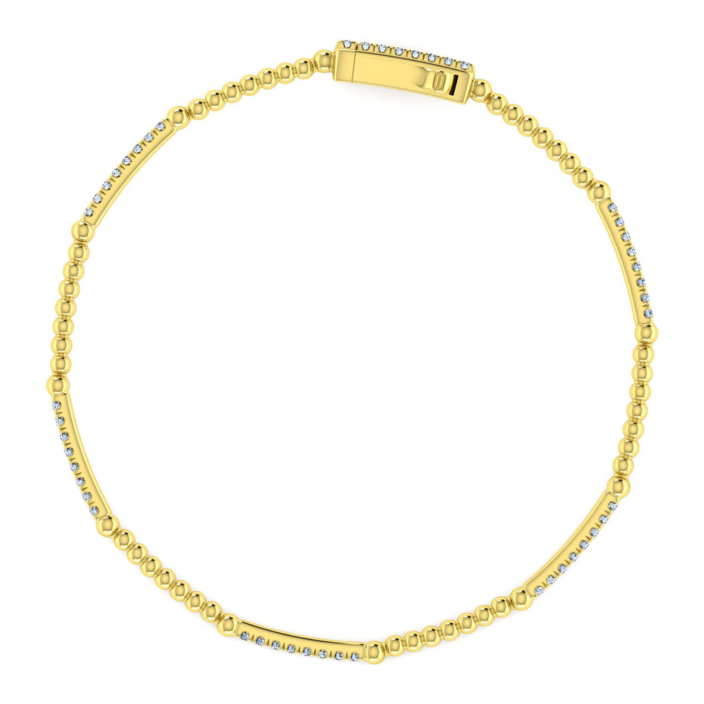 Gabriel & Co. 14k Yellow Gold Bujukan Collection Beaded Diamond Bracelet