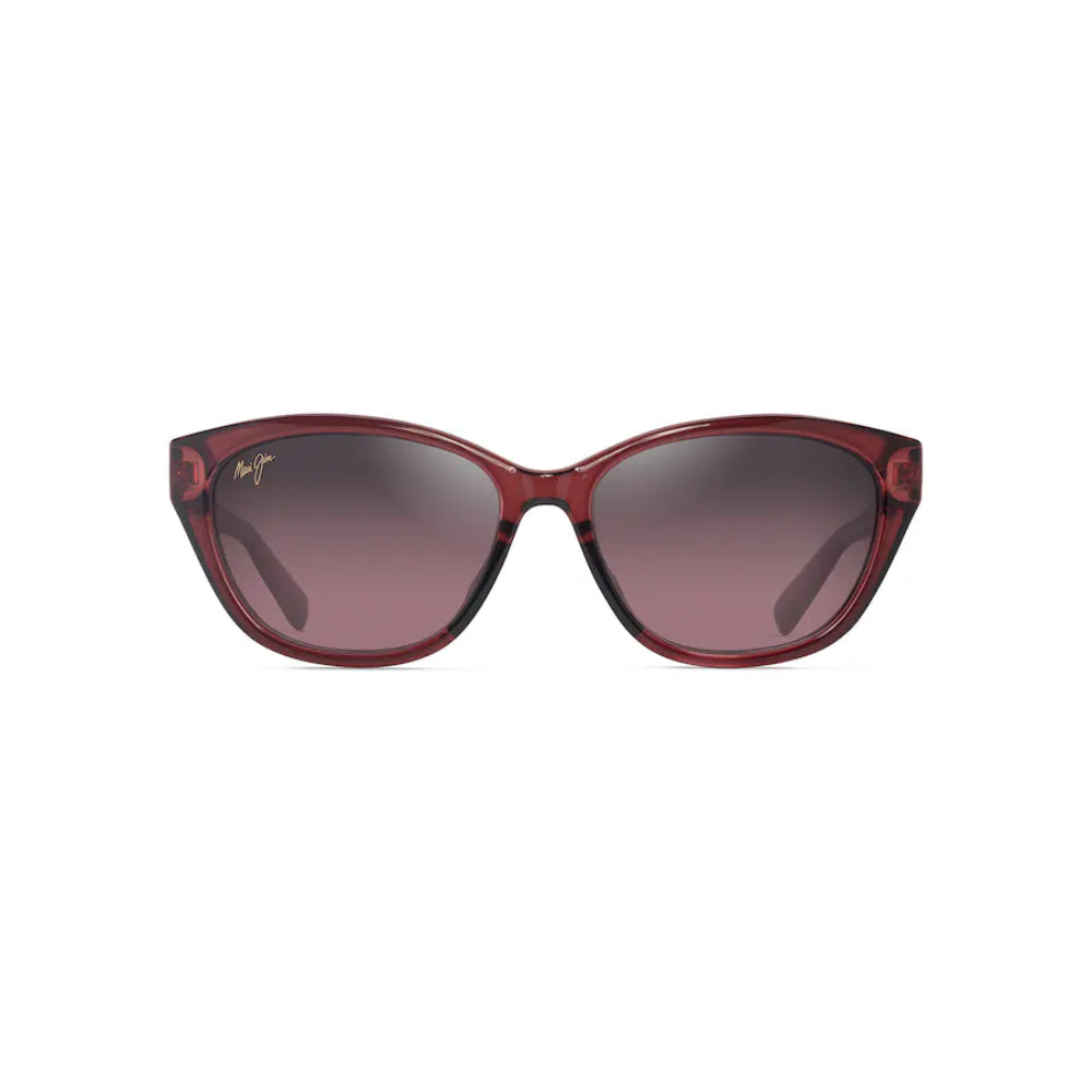 Maui Jim PŪNONO Polarized Cat Eye Sunglasses - Shiny Transparent Burgundy