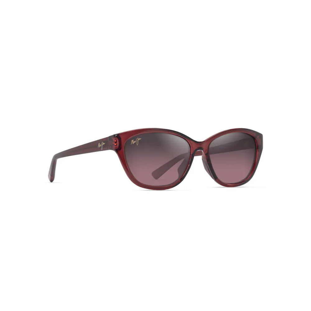 Maui Jim PŪNONO Polarized Cat Eye Sunglasses - Shiny Transparent Burgundy