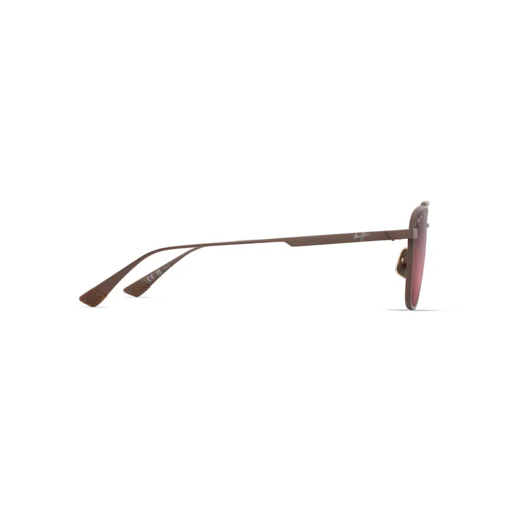 Maui Jim KAHANA Polarized Aviator Sunglasses - Matte Brown