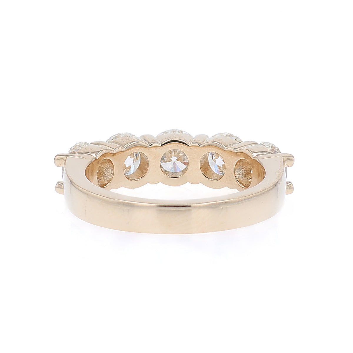 14k Yellow Gold 5 Across 2.56ct Diamond Wedding Band