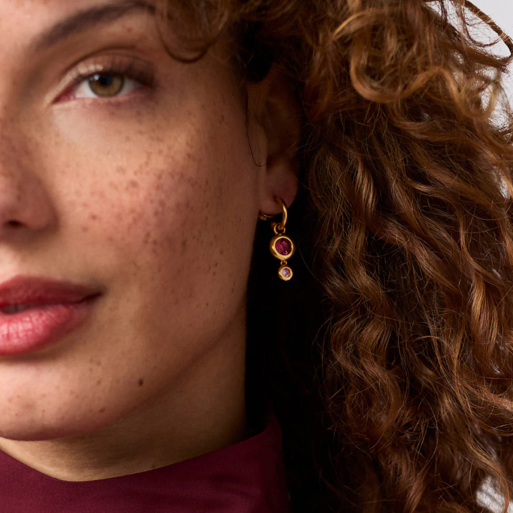 Julie Vos Rainbow Duo Hoop & Charm Earrings