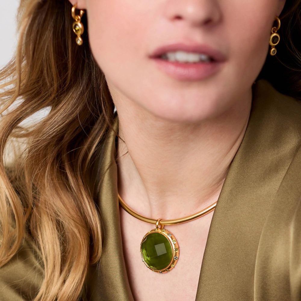 Julie Vos Rainbow Statement Necklace - Iridescent Clear Crystal