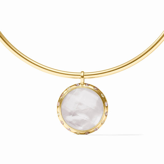 Julie Vos Rainbow Statement Necklace - Iridescent Clear Crystal