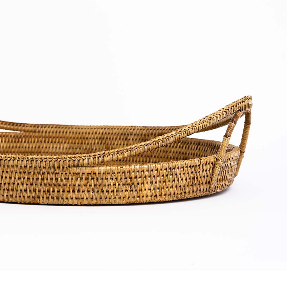Pomegranate Woven Rattan Serving Tray