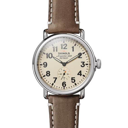 Shinola Runwell 41mm Cream/Dark Brown