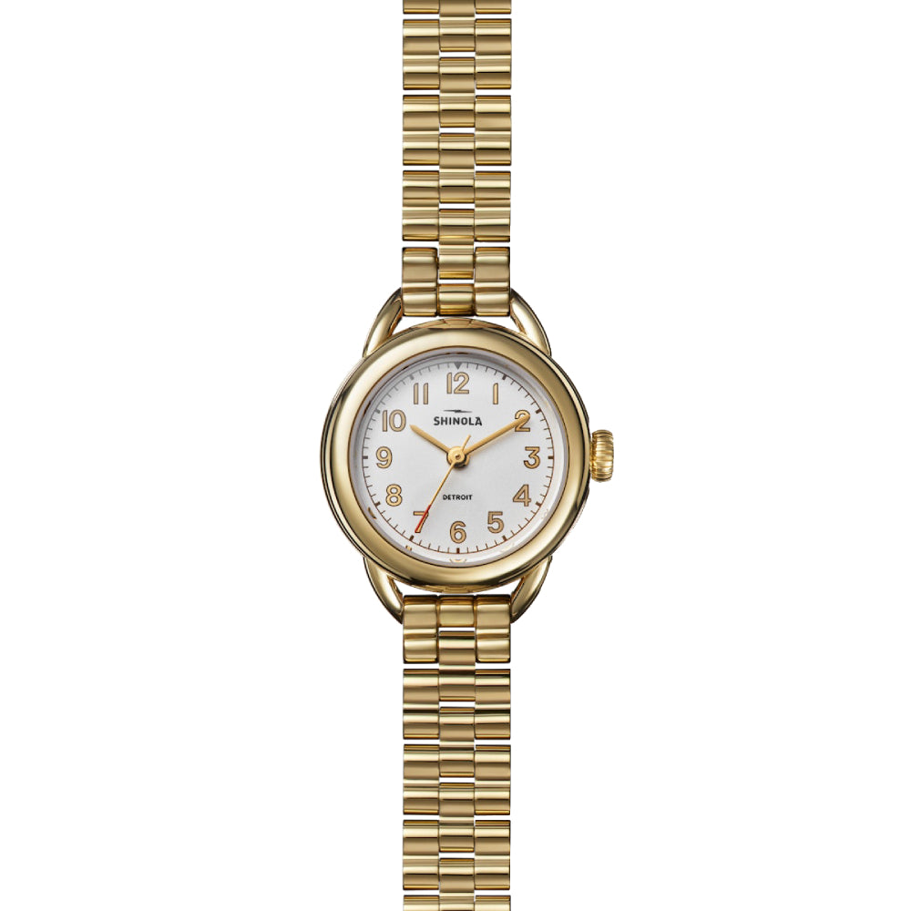 Shinola "The Shinola Runabout" Gold-Tone Quartz Watch - Silver Dial
