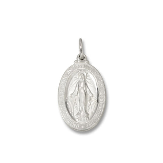 Sterling Silver Oval Miraculous Medal