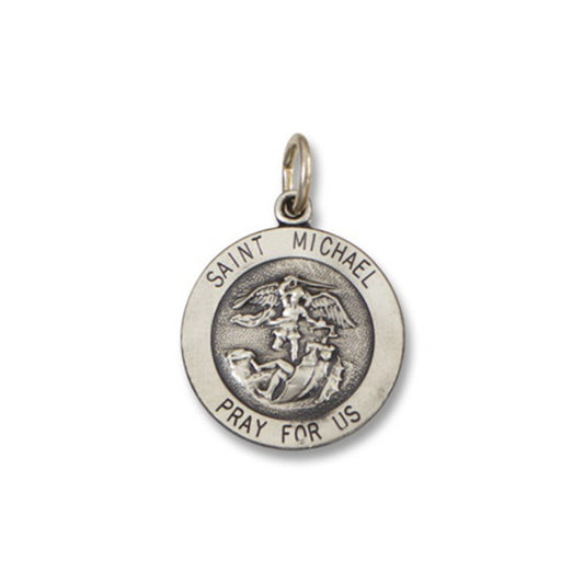 Sterling Silver Antiqued St. Michael Medal