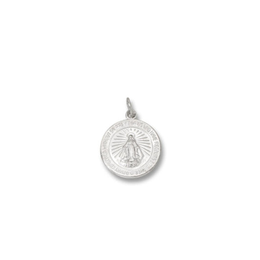 Sterling Silver 15mm Round Miraculous Medal